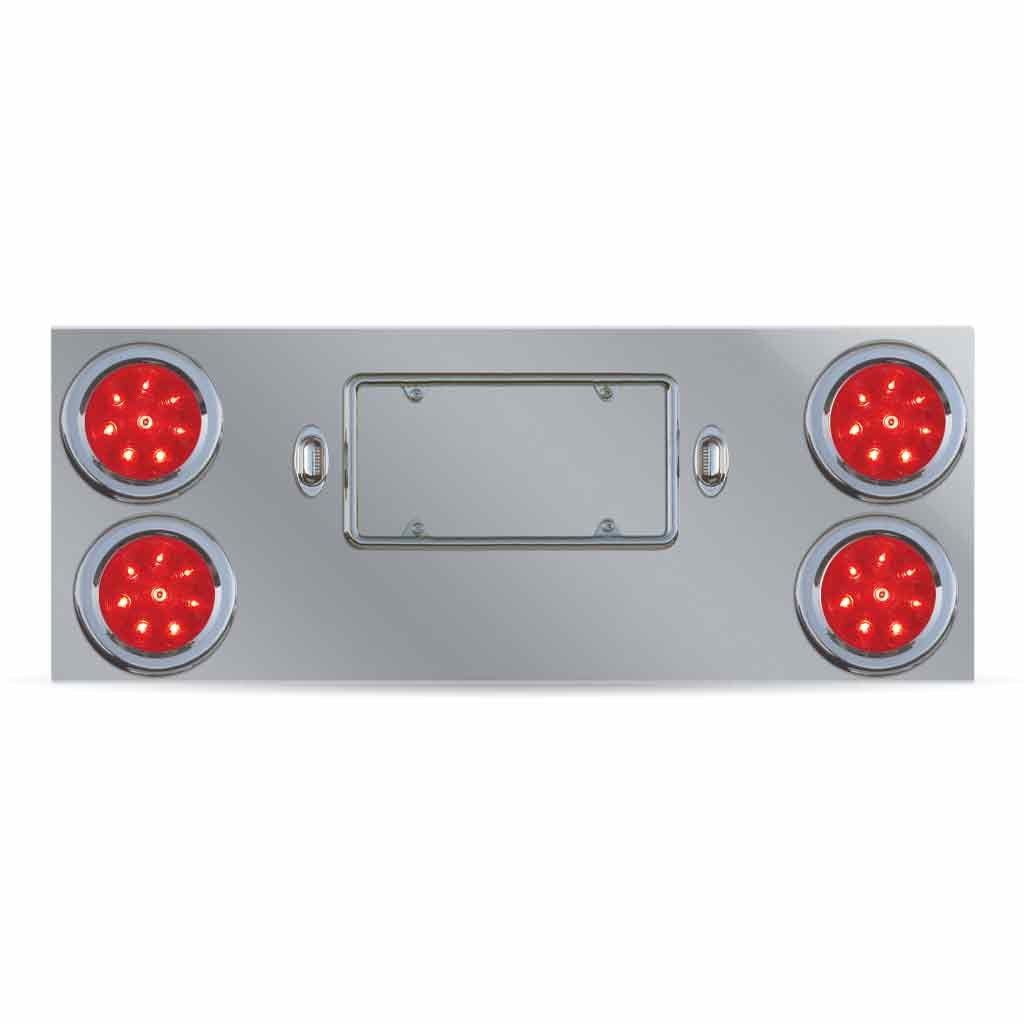 LED Rear Center Panel - 4" LEDs (Red Lens) | Stainless Steel - Thumbnail 3