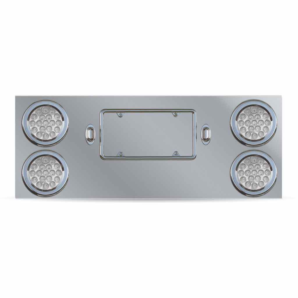 Dual LED Rear Center Panel - 4" Dual LEDs (Clear Lens) | Stainless Steel - Thumbnail 4