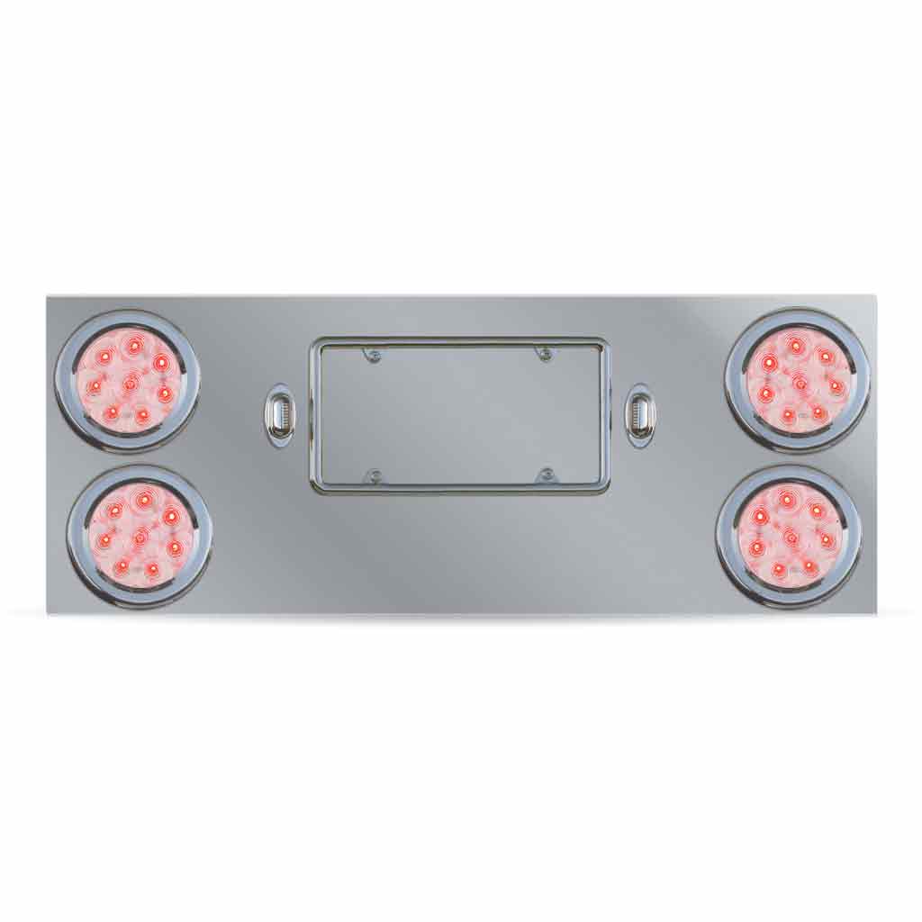 LED Rear Center Panel - 4" LEDs (ClearLens) | Stainless Steel