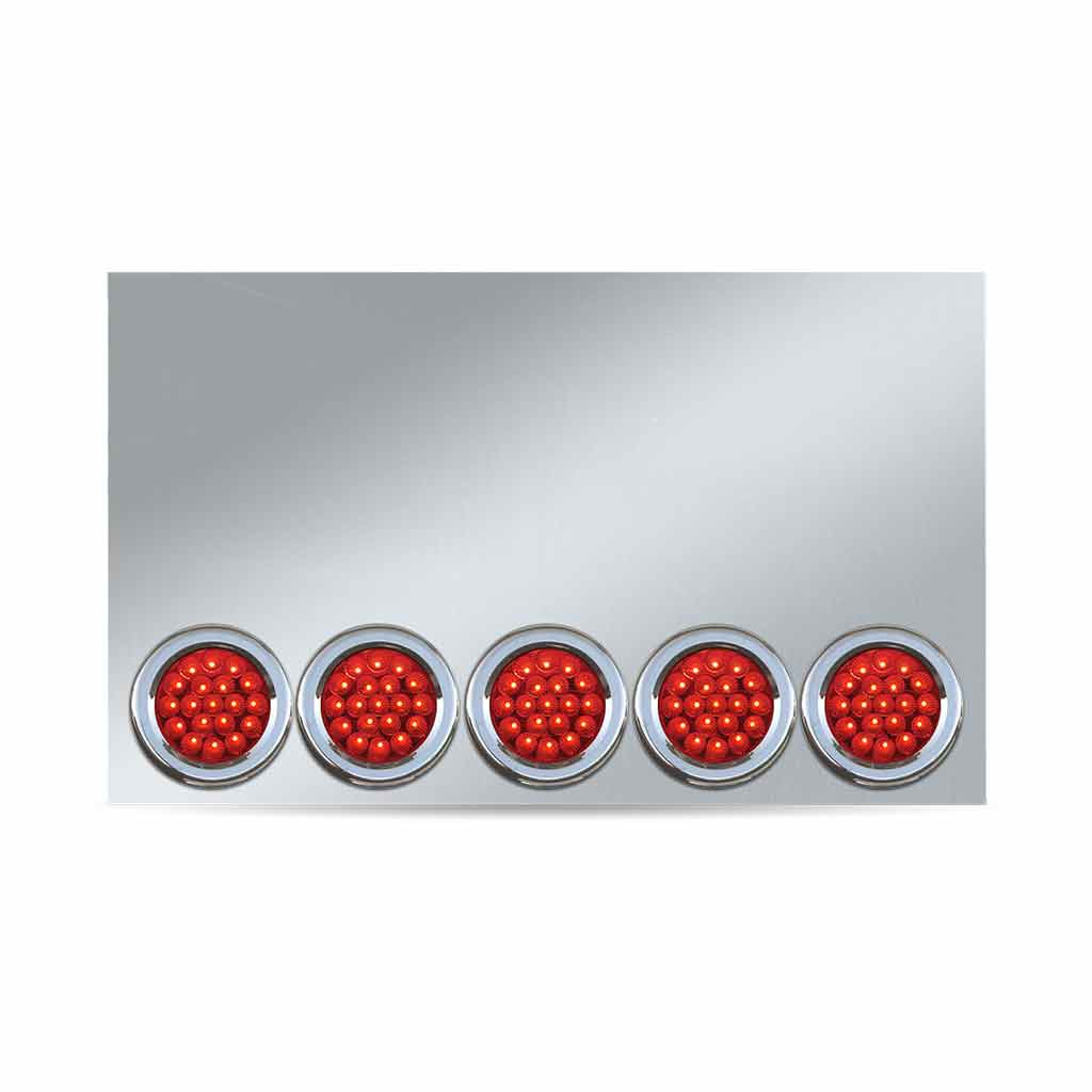 20" Drop LED Rear Center Panel - 4" LEDs (Red Lens) | 304 Stainless Steel