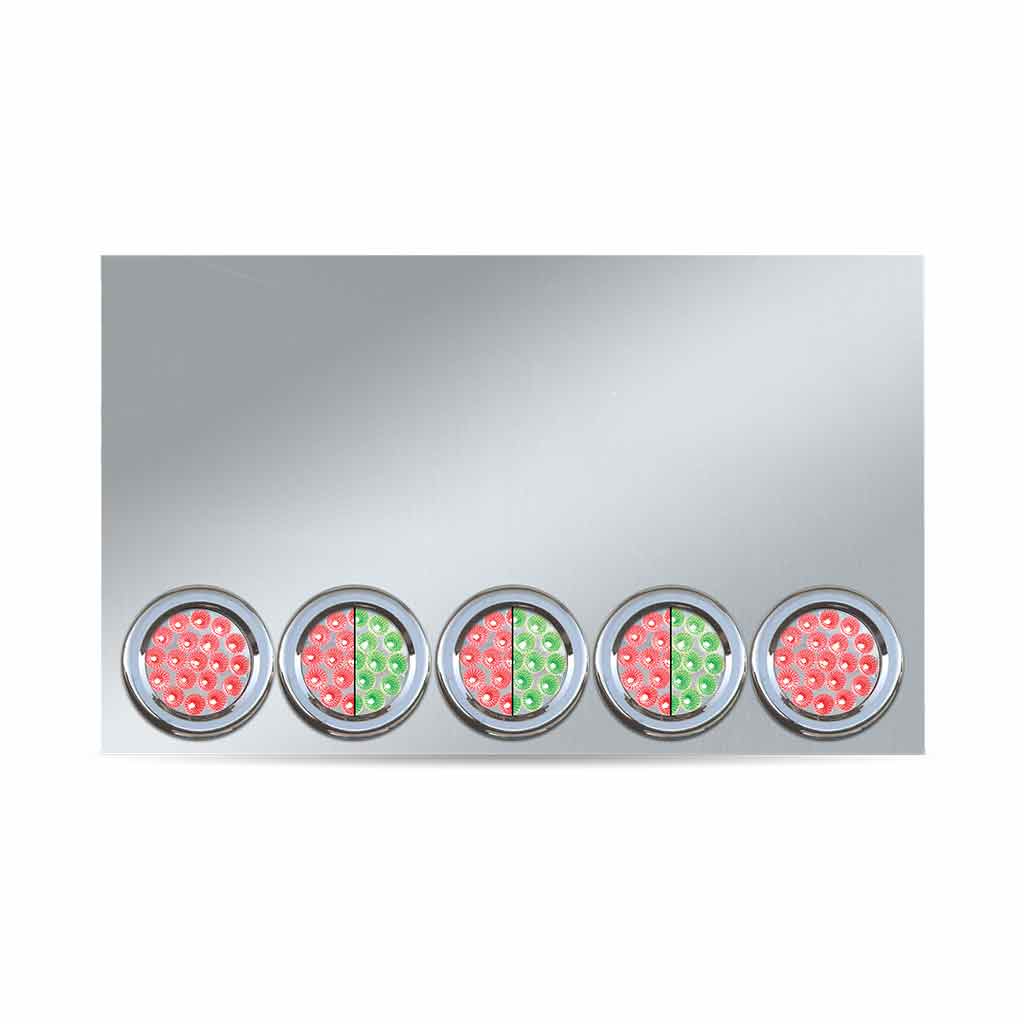20" Drop Dual LED Rear Center Panel - 4" LEDs (Clear Lens) | 304 Stainless Steel