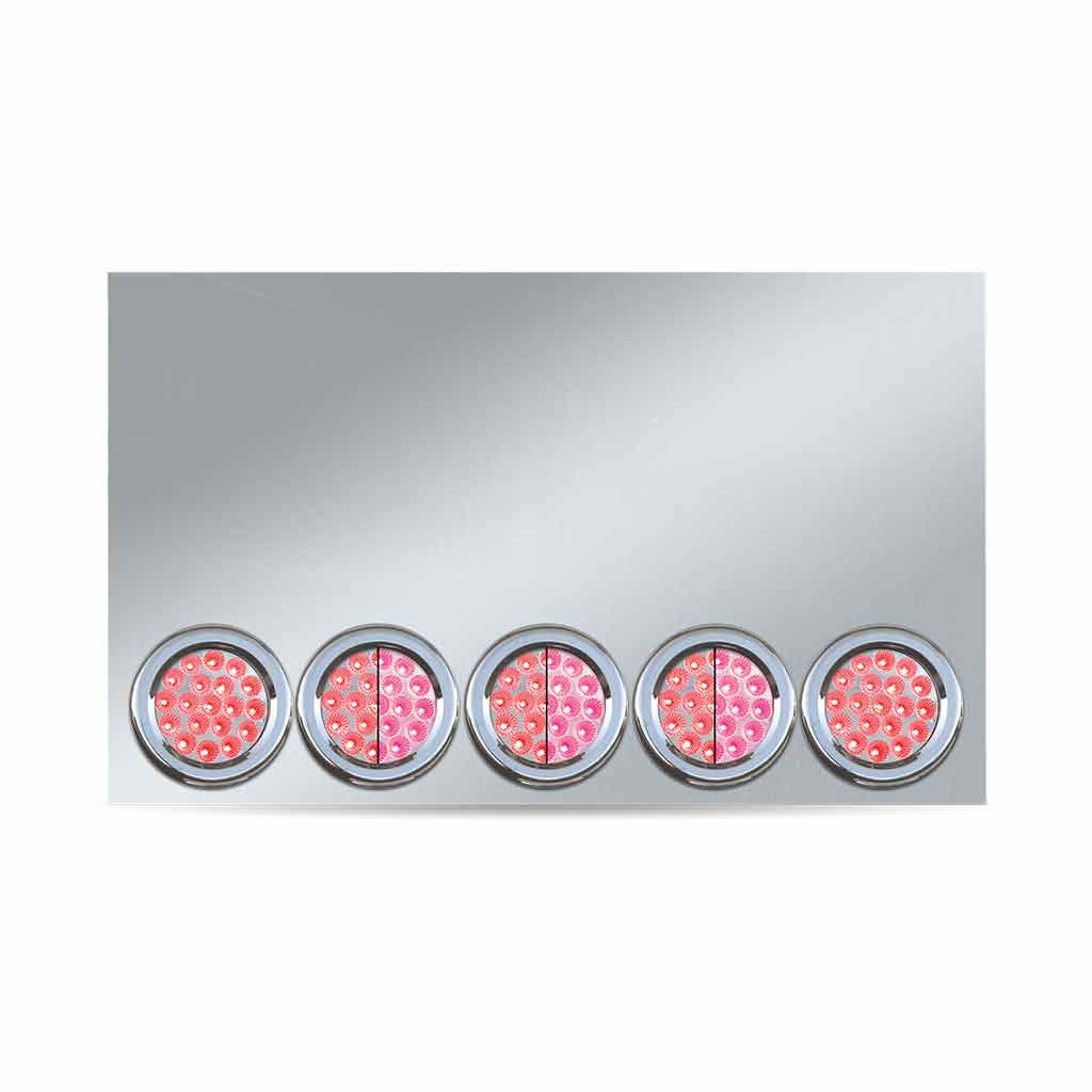 20" Drop Dual LED Rear Center Panel - 4" LEDs (Clear Lens) | 304 Stainless Steel
