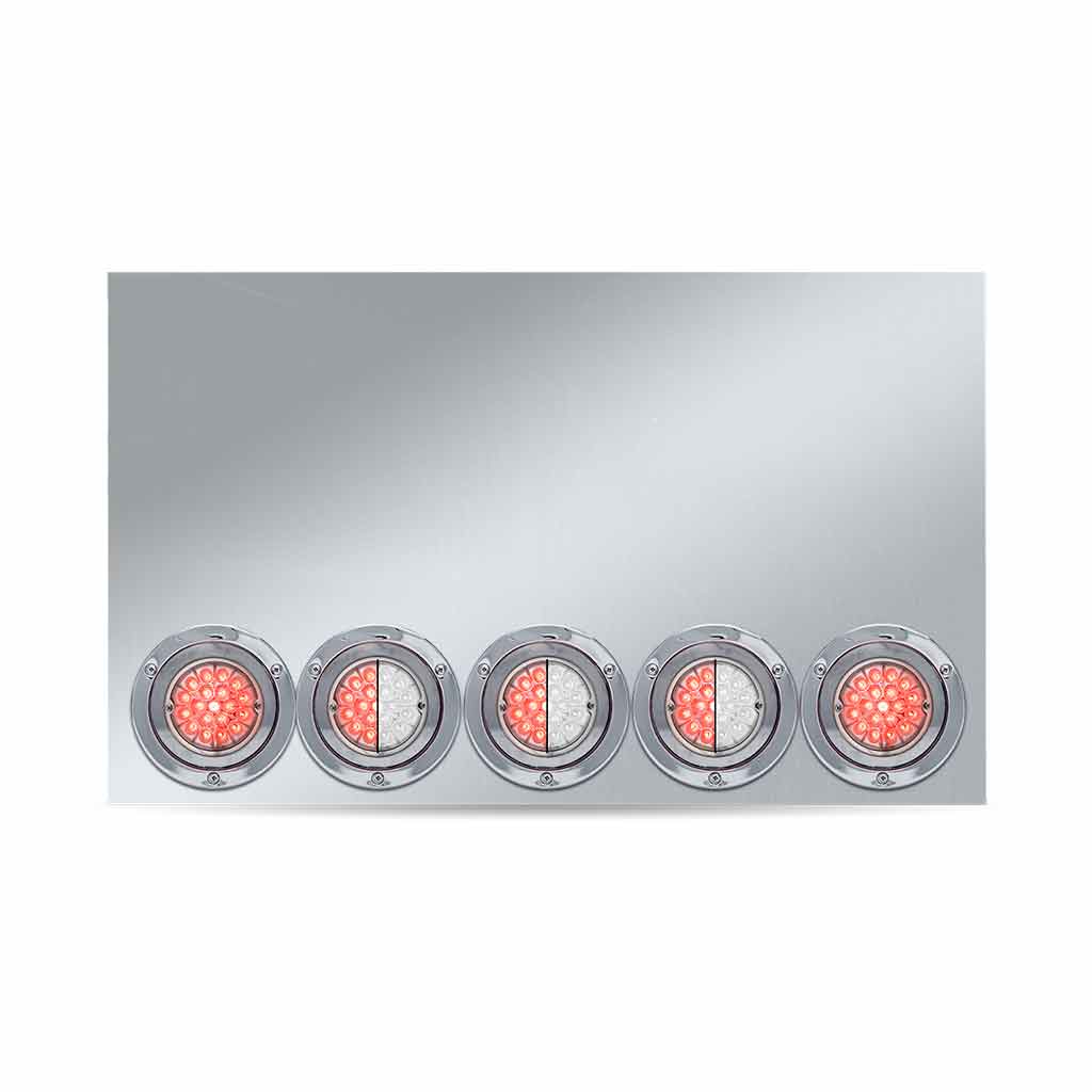 20" Drop Dual LED Rear Center Panel - Watermelon LEDs (Clear Lens) | 304 Stainless Steel