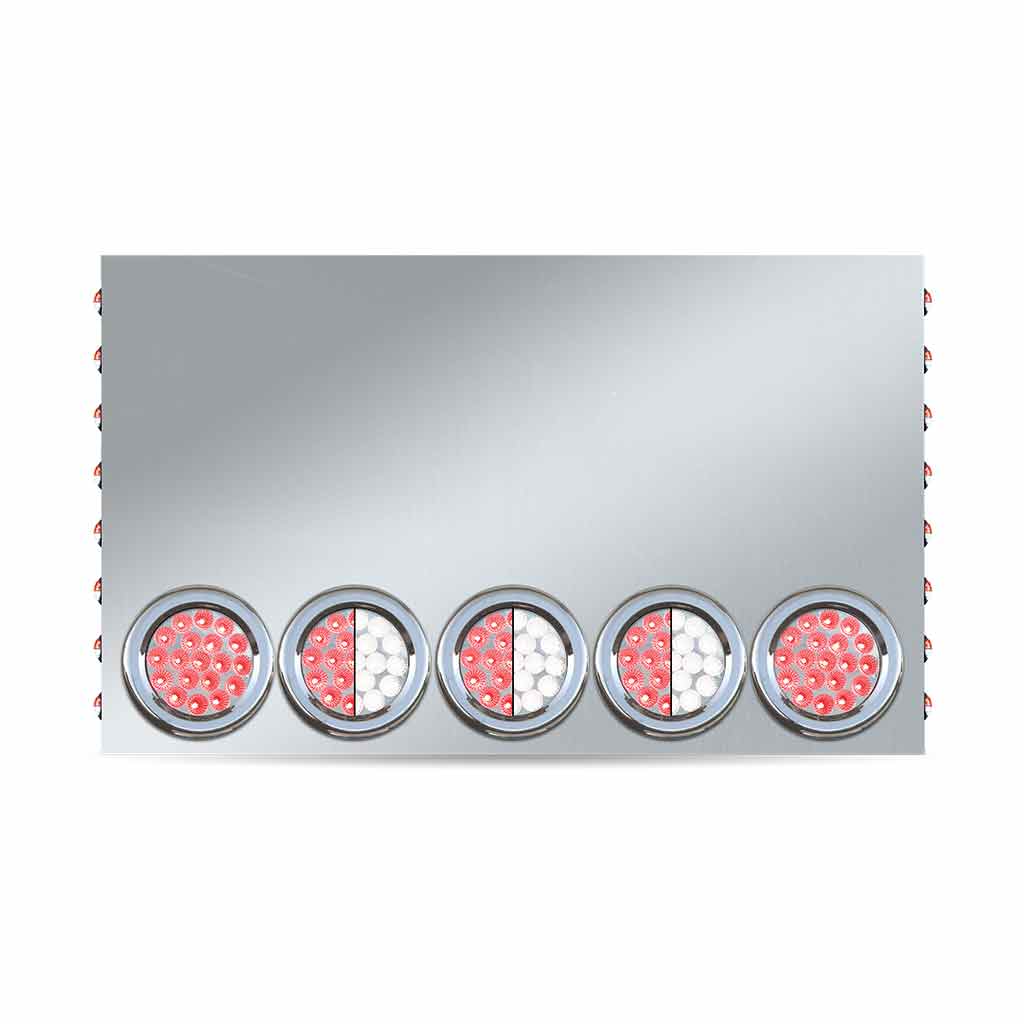 20" Drop Dual LED Rear Center Panel - 4" & 3/4" LEDs (Clear Lens) | 304 Stainless Steel