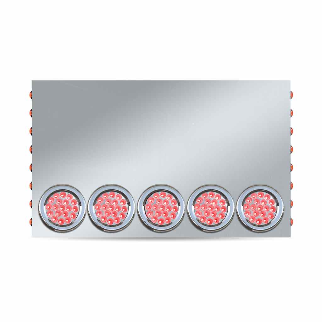 20" Drop LED Rear Center Panel - 4" & 3/4" LEDs (Clear Lens) | 304 Stainless Steel