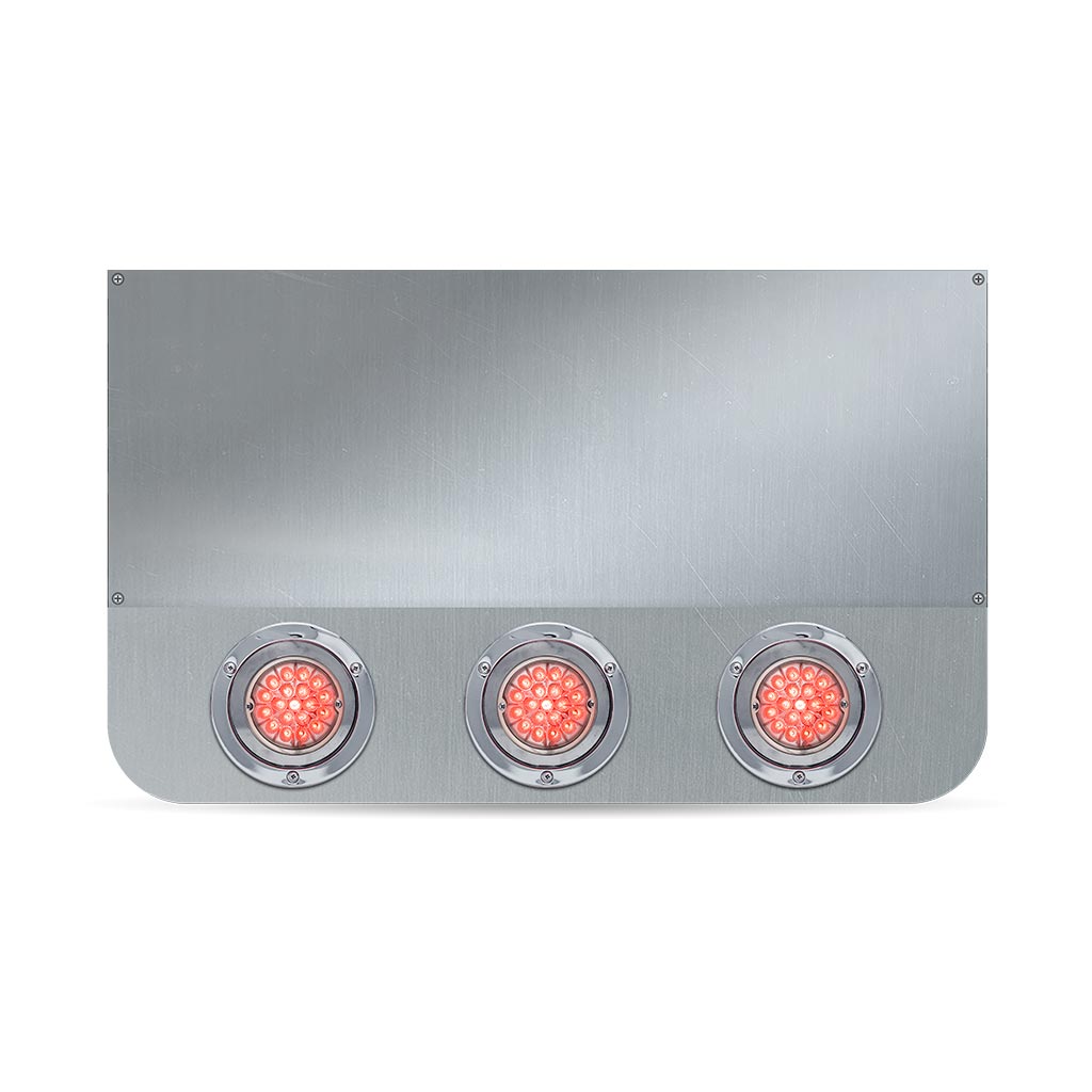 20" Drop Dual LED Rear Center Panel with Rounded Bottom - Star-Burst Watermelon LEDs (Clear Lens) - Thumbnail 2