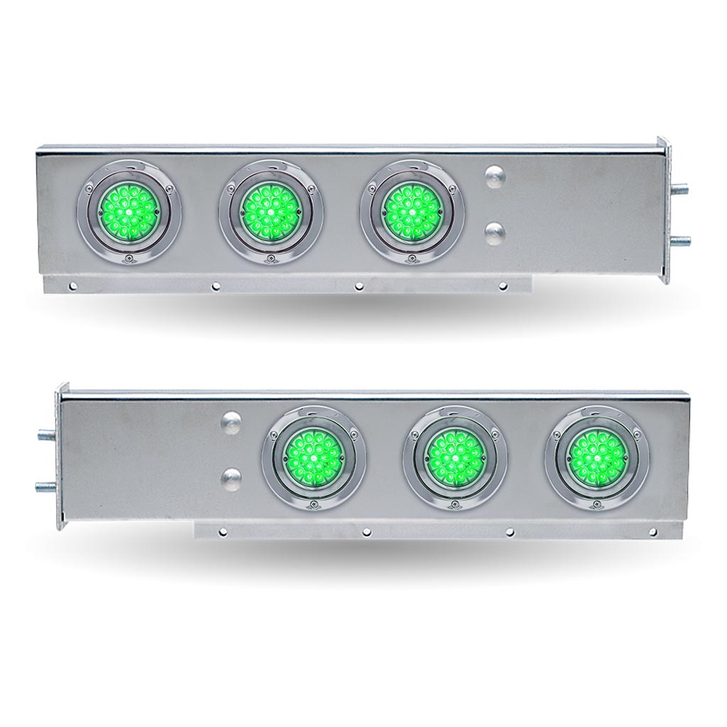 30″ Dual LED Mud Flap Hangers – 2 1/2″ Bolt Spacing | Star-Burst Watermelon LEDs (Clear Lens) - Thumbnail 4