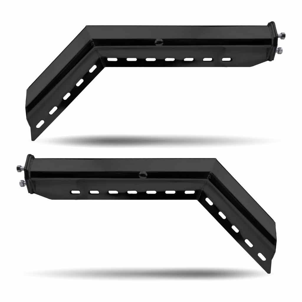 45° Angled 28.5" Mud Flap Hangers - 2 1/2" Bolt Spacing | Painted Steel
