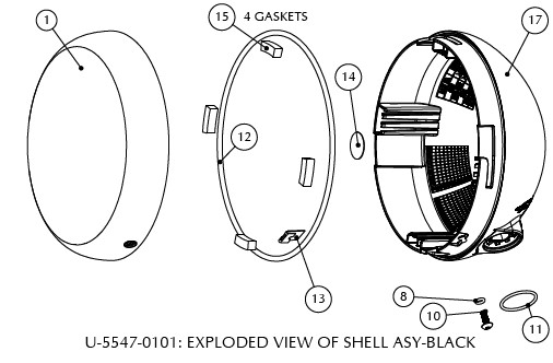 U-5547-0101 X-LED Shell/Lens Asy-Black