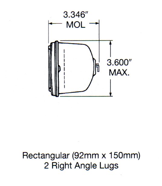 U-H9420 Rectangular Clear Halogen Driving Lamp - Thumbnail 2