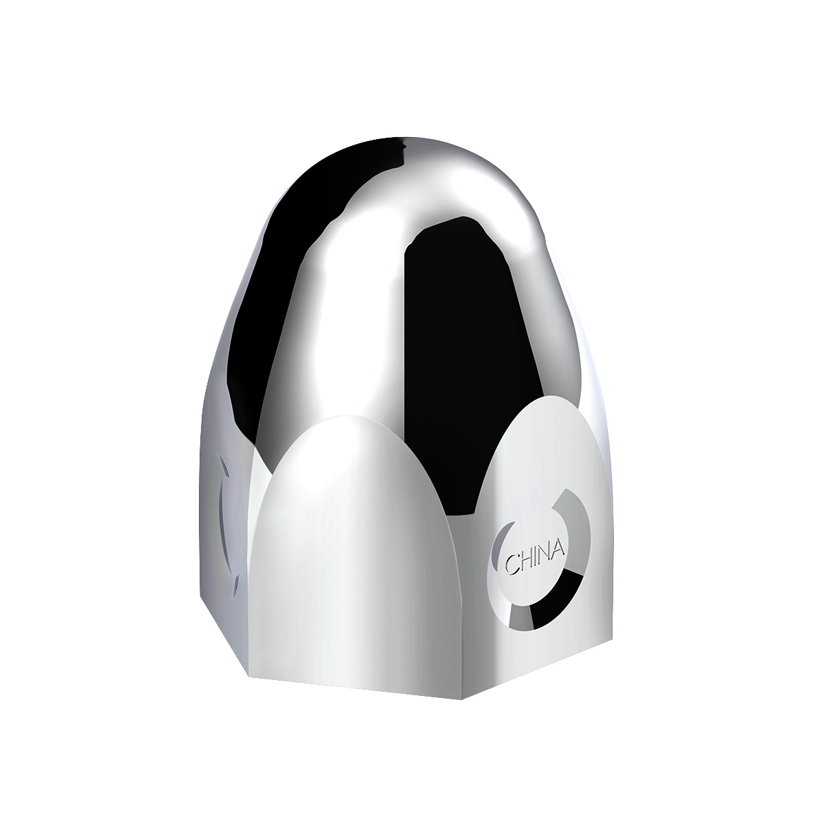 1-1/2" X 2" Chrome Steel Bullet Nut Cover - Thumbnail 2
