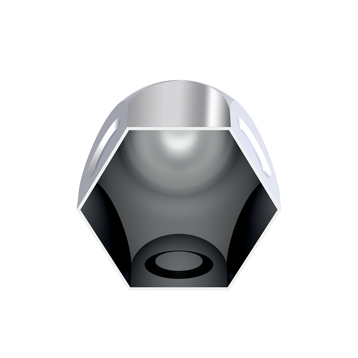 1-1/2" X 2" Chrome Steel Bullet Nut Cover - Thumbnail 4