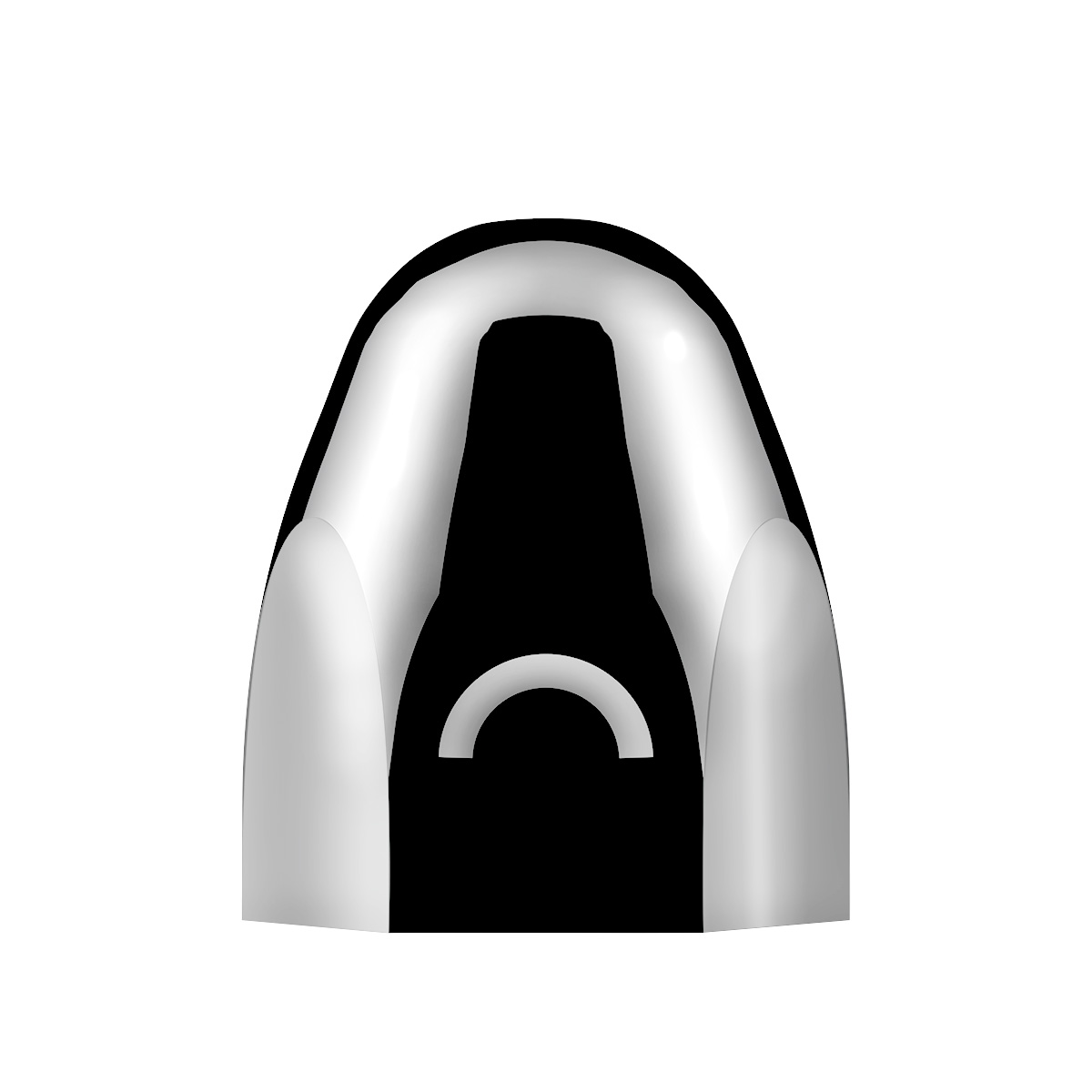 1-1/2" x 2" Chrome Steel Bullet Nut Covers (10-Pack) - Thumbnail 2