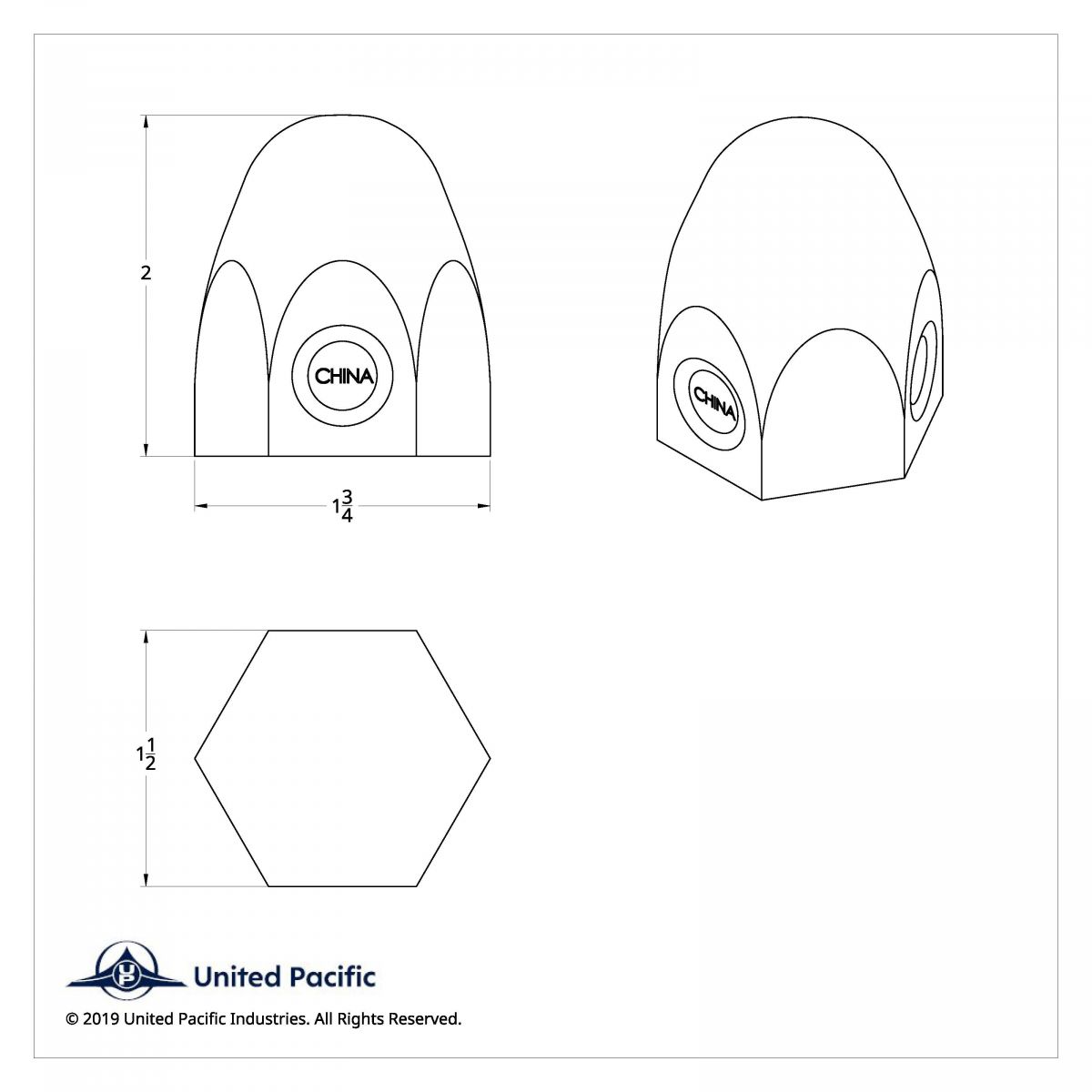 1-1/2" x 2" Chrome Steel Bullet Nut Covers (10-Pack) - Thumbnail 6