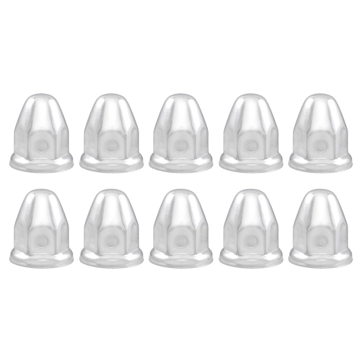 1-1/2" x 2-1/4" Chrome Steel Bullet Nut Covers With Flange (10-Pack)