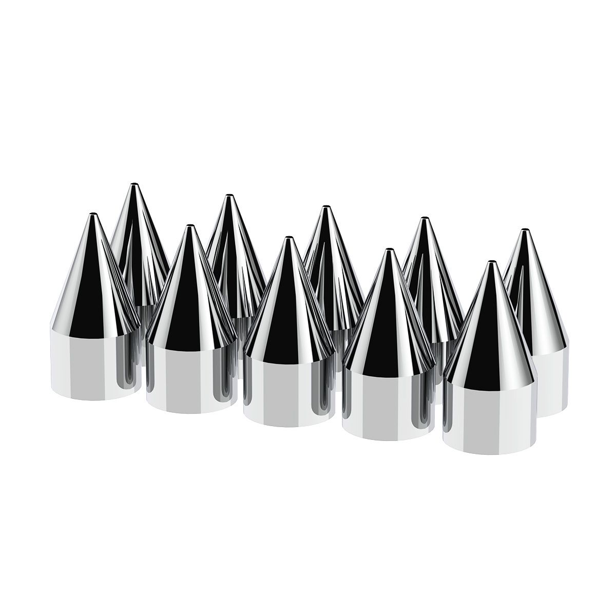 33mm X 4-1/8" Chrome Plastic Spike Nut Covers - Thread-On (Box of 10)