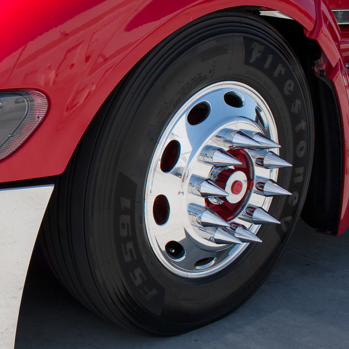 33mm X 4-1/8" Chrome Plastic Spike Nut Covers - Thread-On (Box of 10) - Thumbnail 5