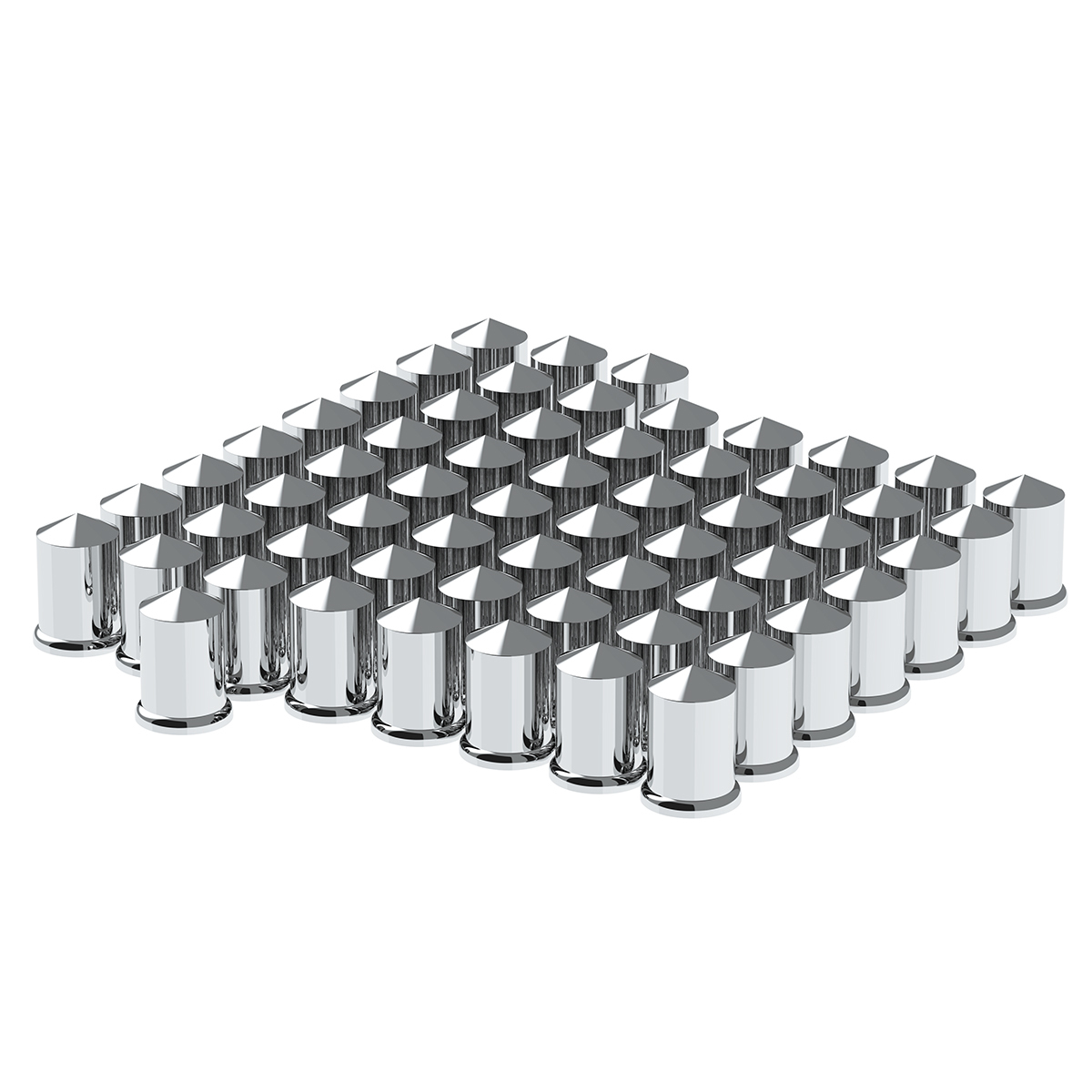 1-1/2" X 3" Chrome Plastic Pointed Nut Covers - Push-On (Color Box of 60) - Thumbnail 6