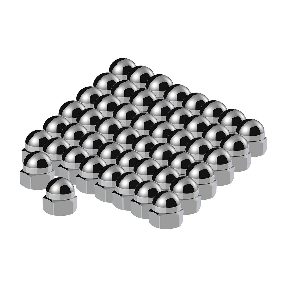 3/4" X 15/16" Chrome Die-Cast Acorn Nut Cover (50 pcs/Box)