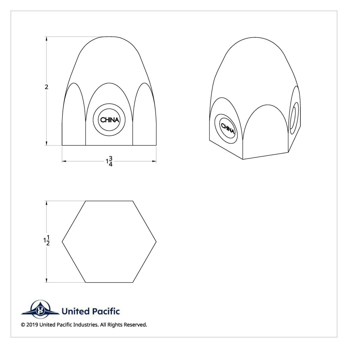 1-1/2" x 2" Chrome Steel Bullet Nut Covers (10-Pack) - Thumbnail 8