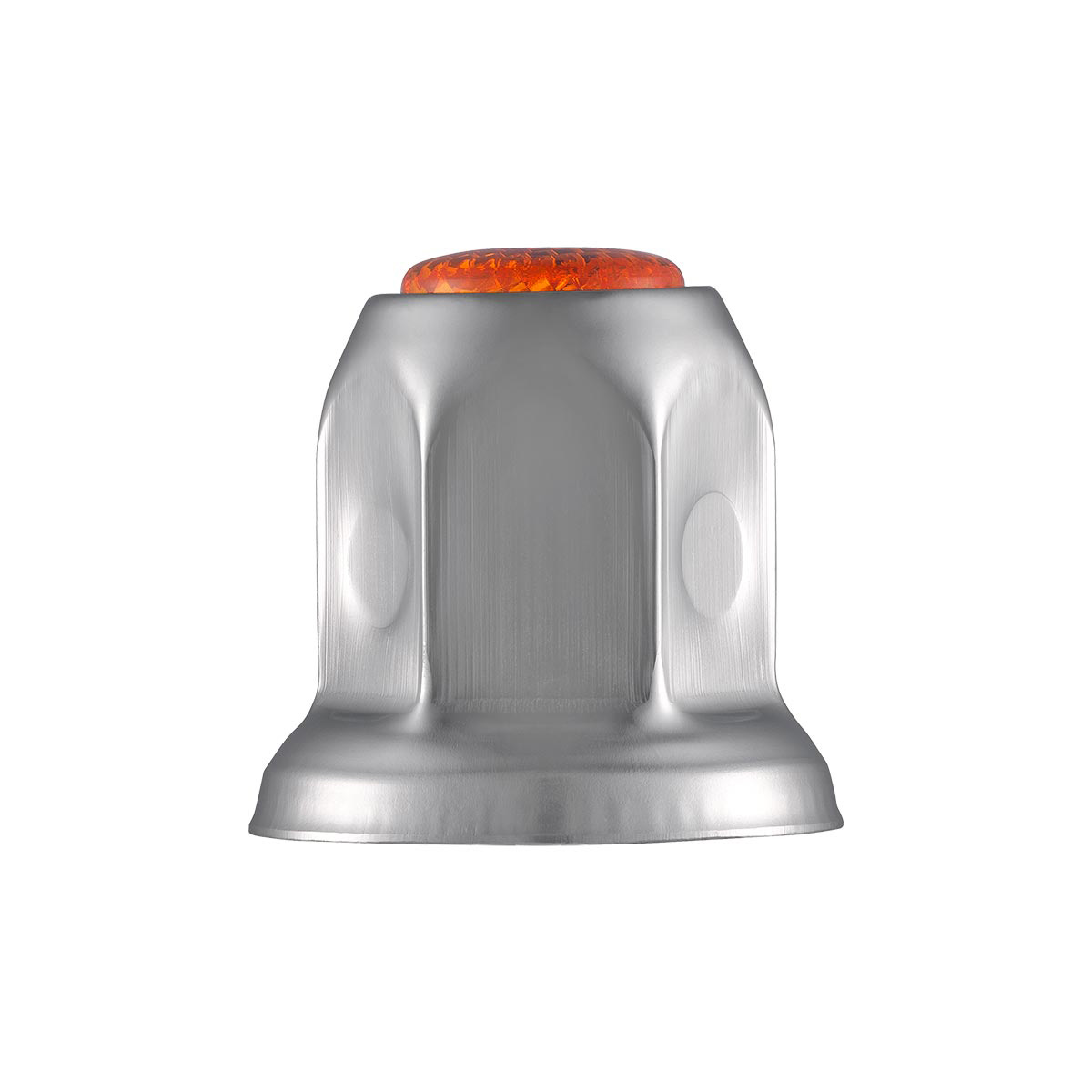 33mm X 2" Chrome Steel Reflector Nut Cover With Flange - Amber (50 Pcs) - Thumbnail 4