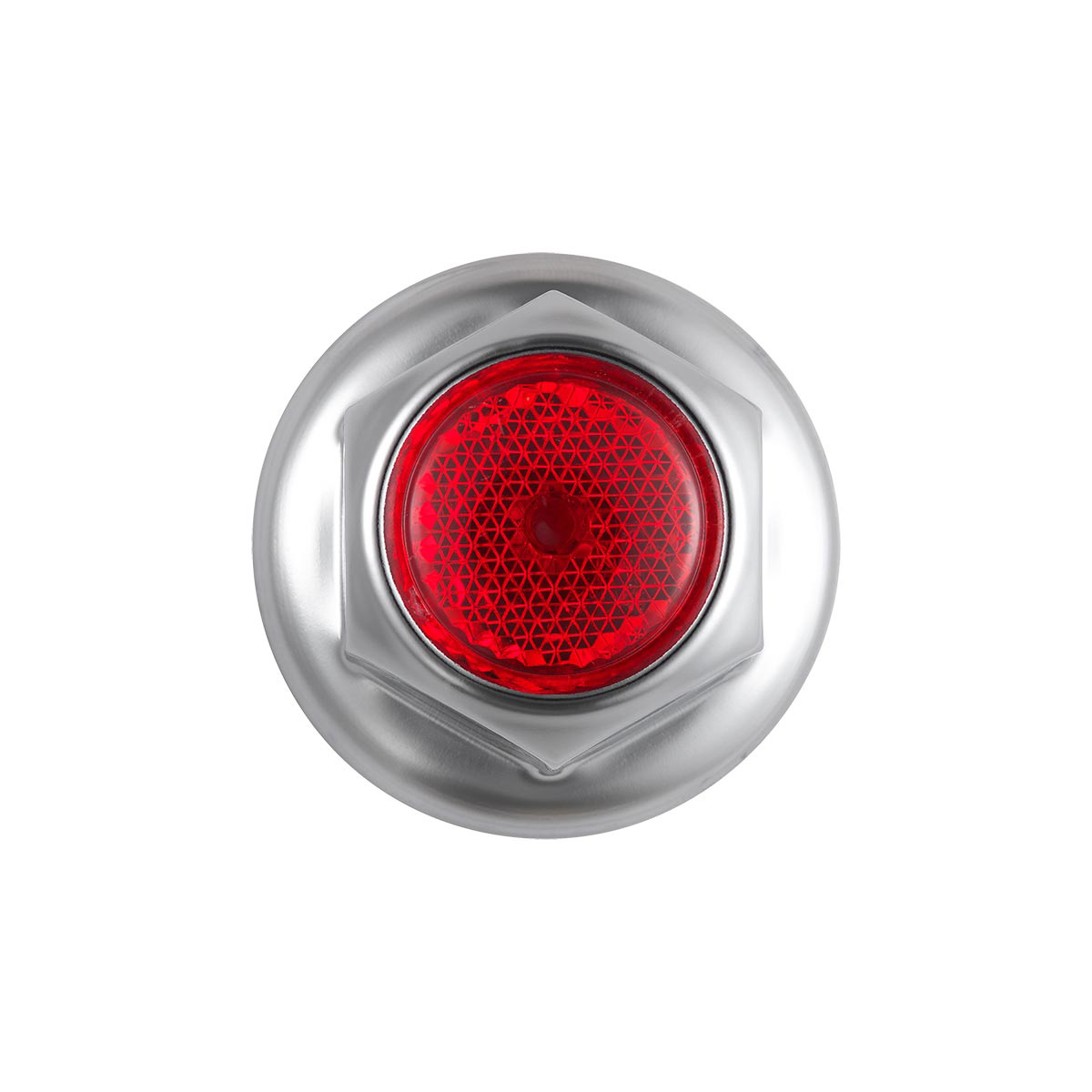 33mm X 2" Chrome Steel Reflector Nut Cover With Flange - Red (50 Pcs) - Thumbnail 2