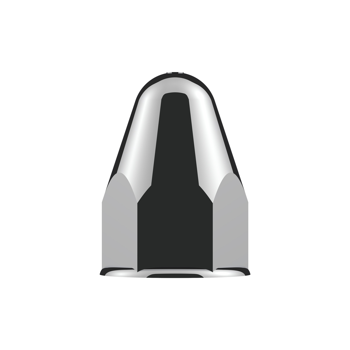 1-1/2" X 2-3/4" Chrome Plastic Bullet Nut Covers - Push-On (Color Box of 20) - Thumbnail 3