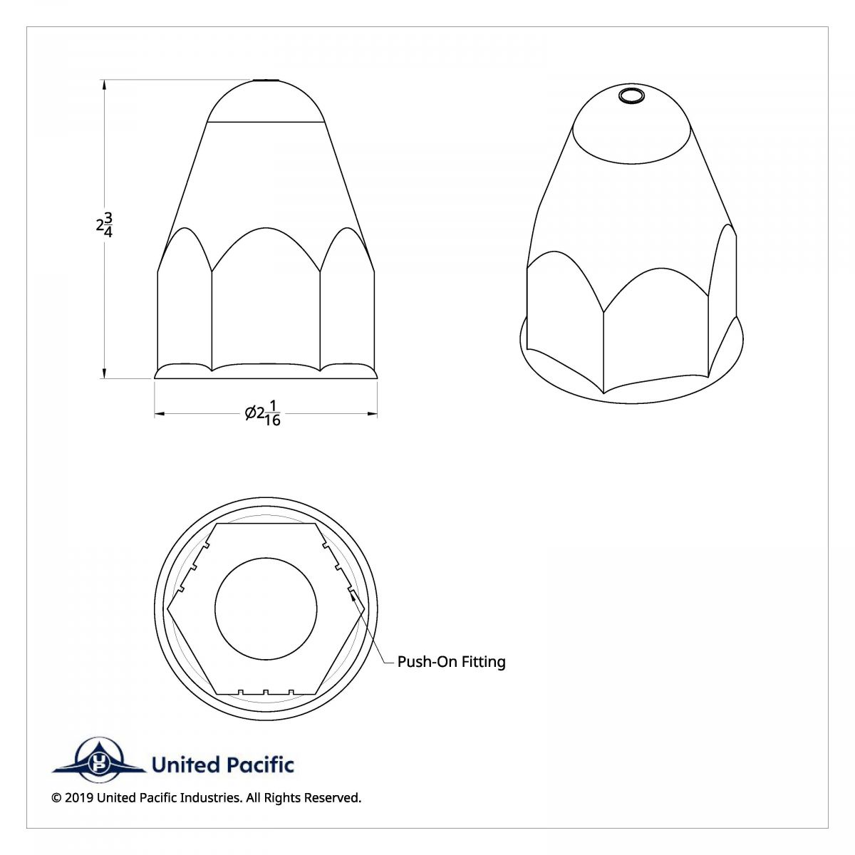1-1/2" X 2-3/4" Chrome Plastic Bullet Nut Covers - Push-On (Color Box of 20) - Thumbnail 8