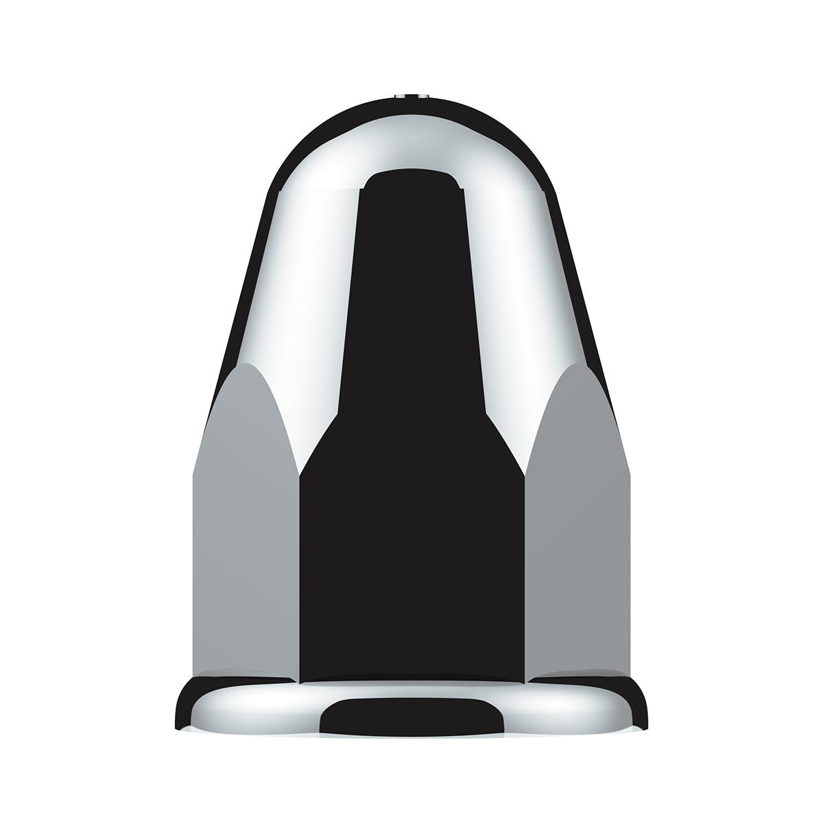 1-1/2" X 2-3/4" Chrome Plastic Slotted Bullet Nut Covers With Flange - Push-On (Color Box of 20) - Thumbnail 2