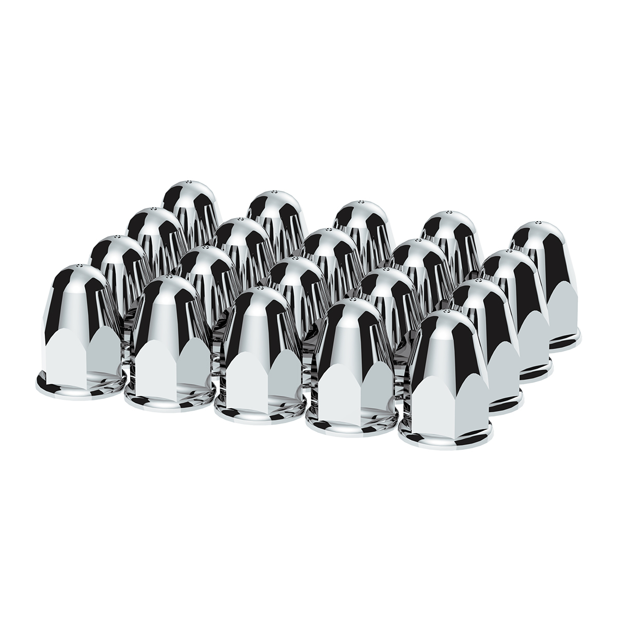 1-1/2" X 2-3/4" Chrome Plastic Slotted Bullet Nut Covers With Flange - Push-On (Color Box of 20) - Thumbnail 9