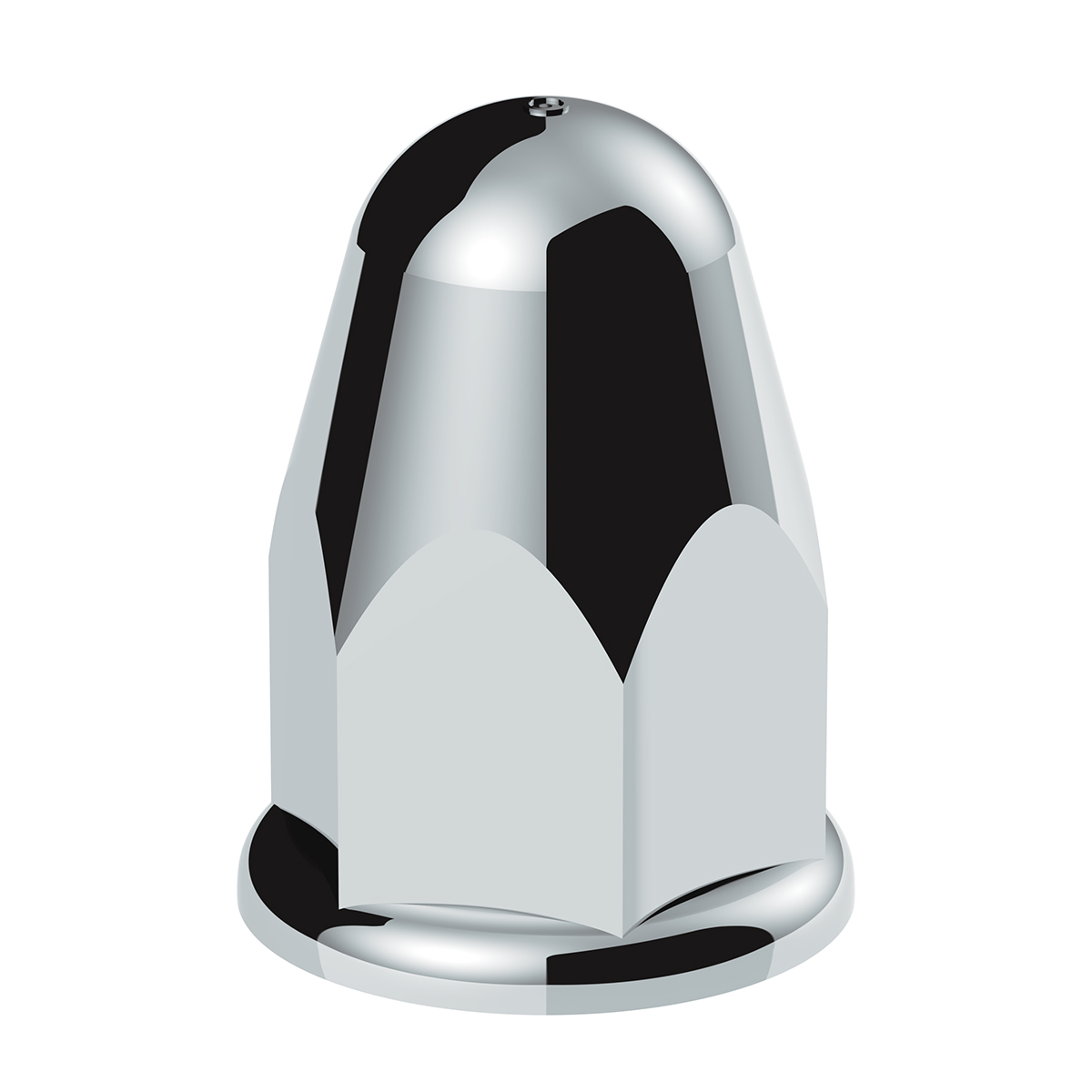 1-1/2" X 2-3/4" Chrome Plastic Slotted Bullet Nut Cover With Flange - Push-On (Bulk) - Thumbnail 2