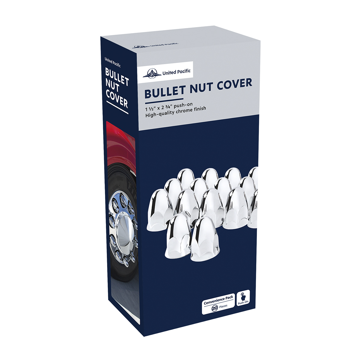 1-1/2" X 2-3/4" Chrome Plastic Slotted Bullet Nut Cover With Flange - Push-On (Bulk) - Thumbnail 6