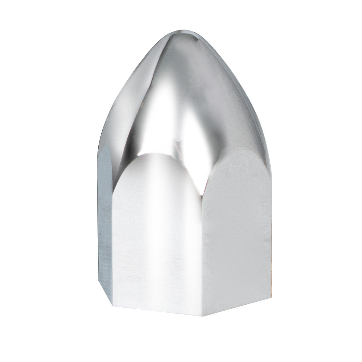 1-1/2" X 2-3/4" Chrome Plastic Bullet Nut Cover - Push-On (Bulk) - Thumbnail 5