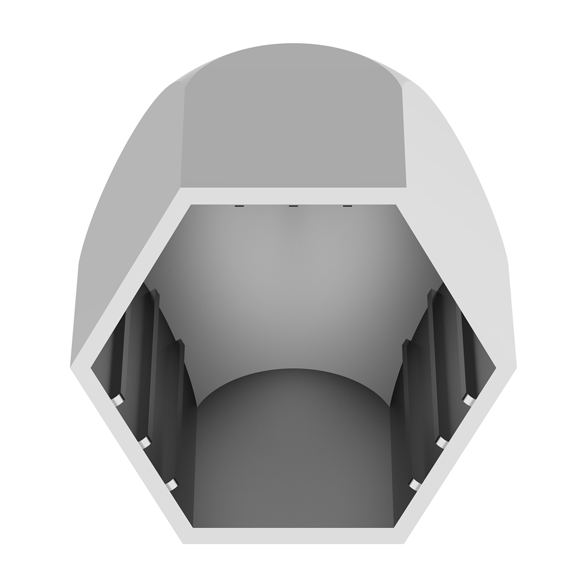 1-1/2" X 2-3/4" Chrome Plastic Bullet Nut Covers - Push-On (60-Pack) - Thumbnail 4