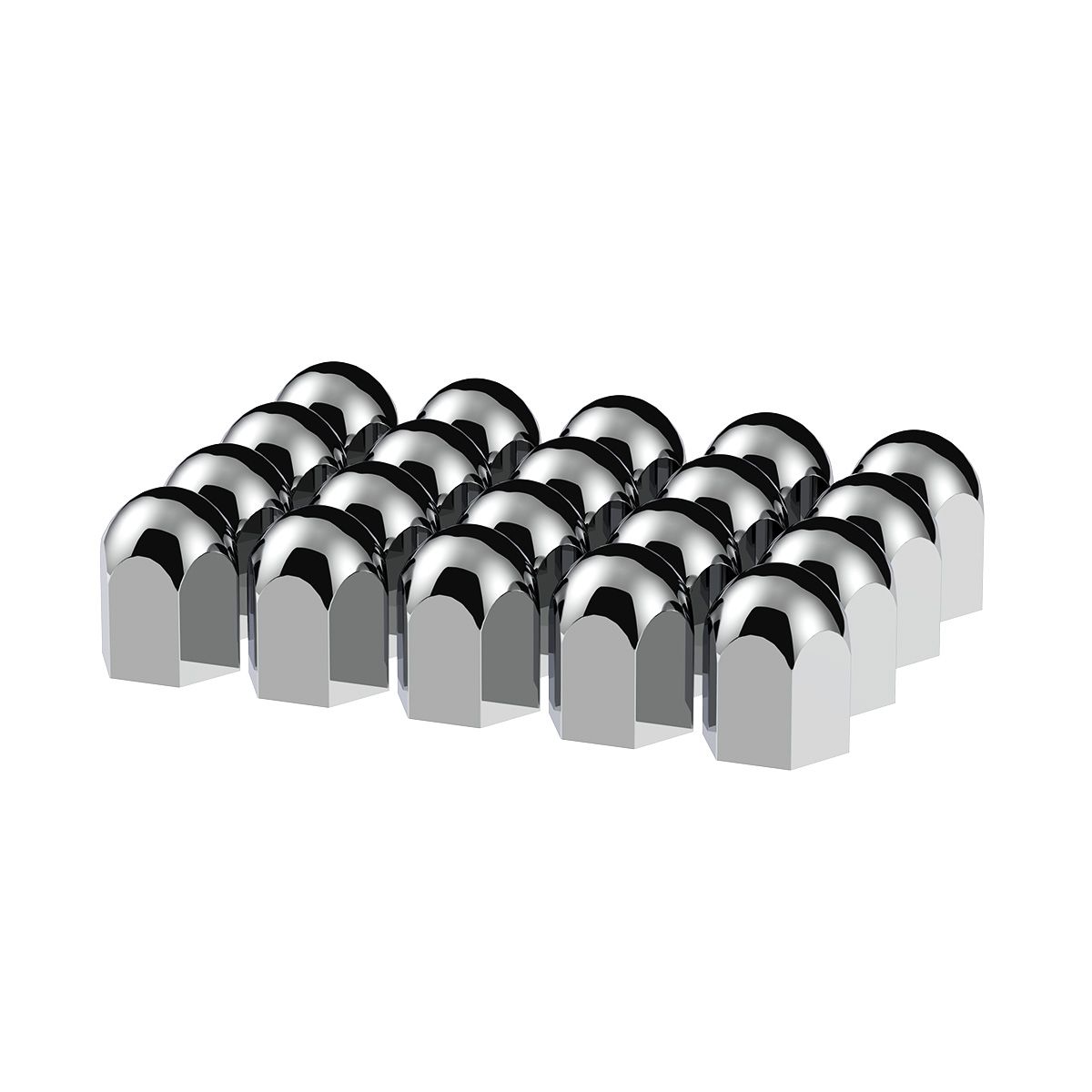 1-1/2" X 2-1/4" Chrome Plastic Standard Nut Covers - Push-On (Box Of 20 )