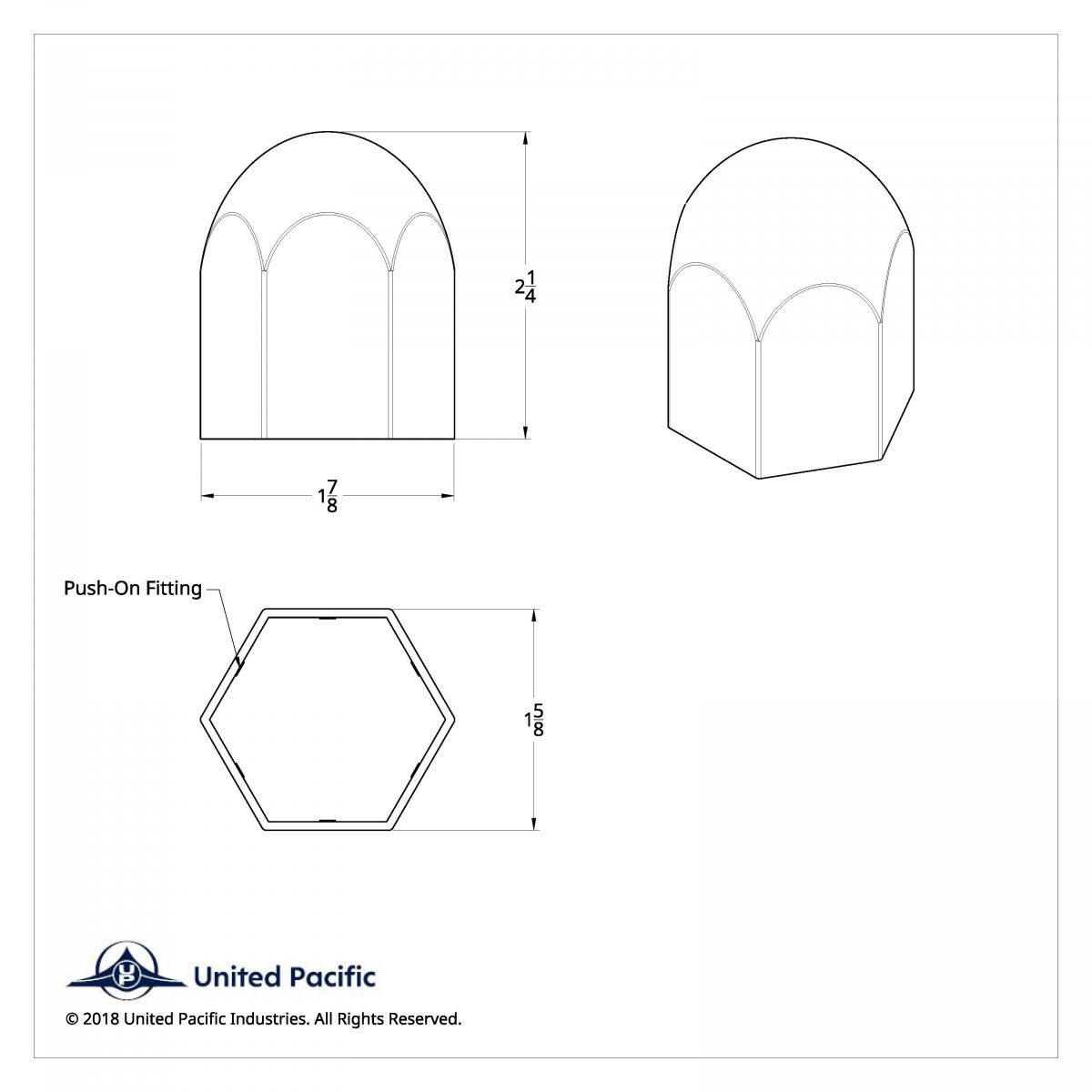 1-1/2" X 2-1/4" Chrome Plastic Standard Nut Covers - Push-On (Box Of 20 ) - Thumbnail 8