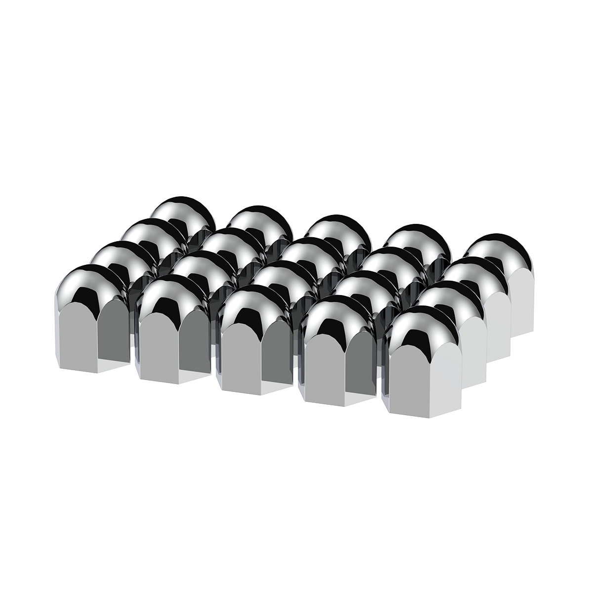 1-1/2" X 2-1/4" Chrome Plastic Standard Nut Covers - Push-On (Box Of 20 ) - Thumbnail 9