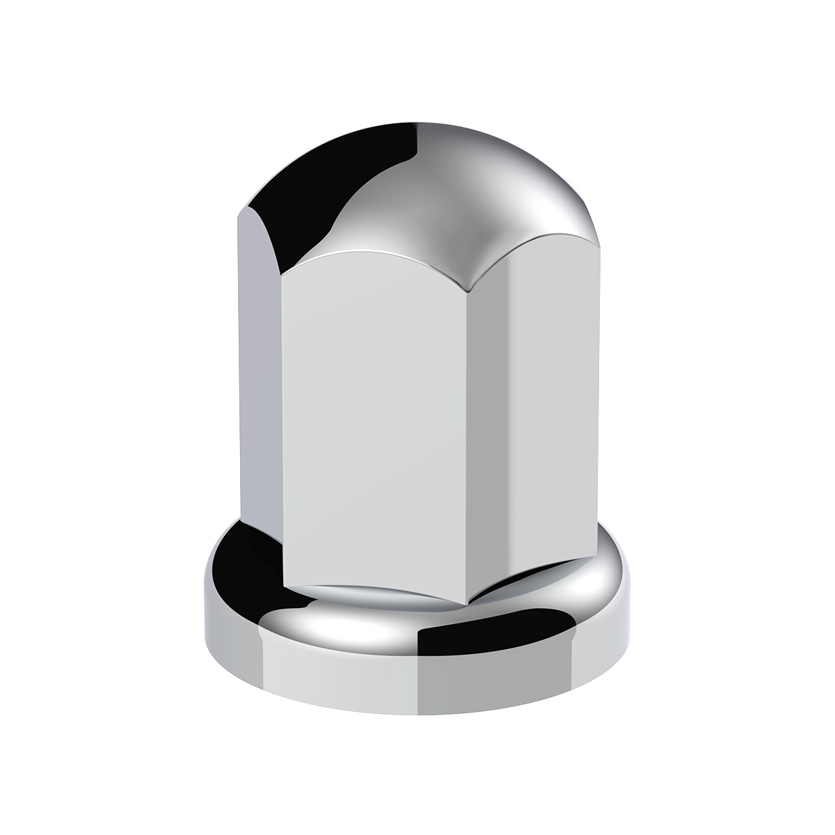 33mm X 2-7/16" Chrome Plastic Standard Nut Covers With Flange - Push-On (Color Box of 20) - Thumbnail 2