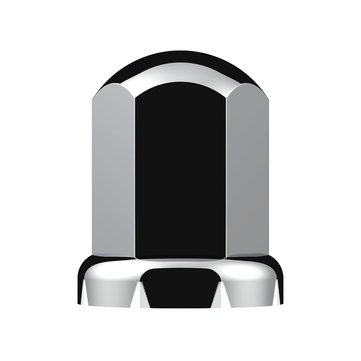 33mm X 2-7/16" Chrome Plastic Standard Nut Covers With Flange - Push-On (Color Box of 20) - Thumbnail 3