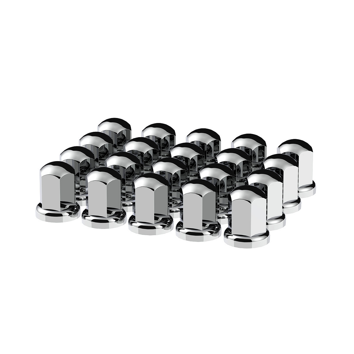 33mm X 2-7/16" Chrome Plastic Standard Nut Covers With Flange - Push-On (Color Box of 20) - Thumbnail 9