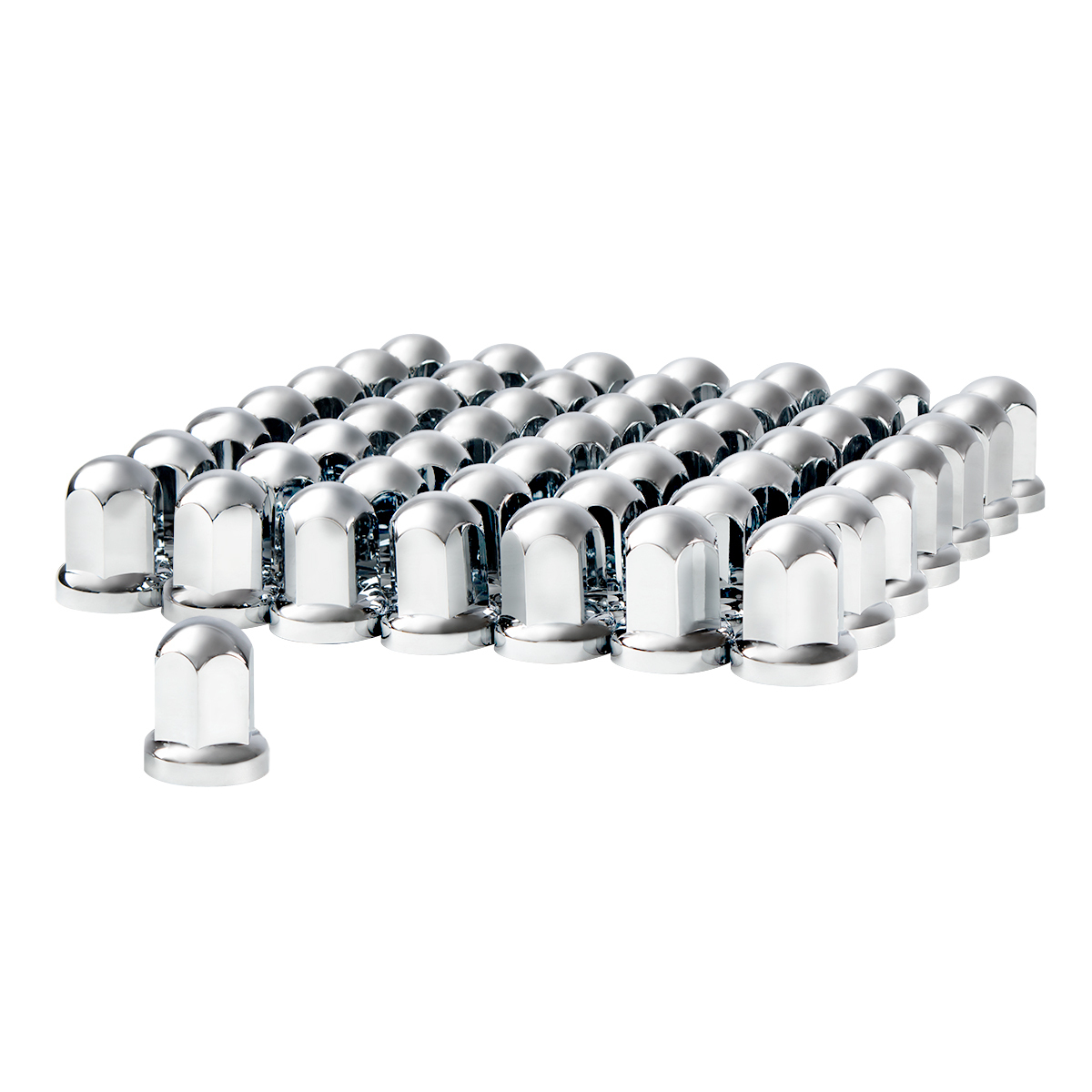 33mm X 2-7/16" Chrome Plastic Standard Nut Cover With Flange - Push-On (Color Box of 60) - Thumbnail 7