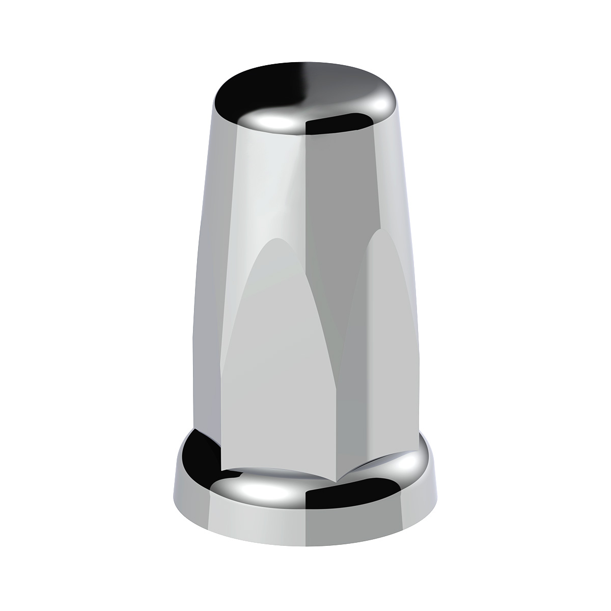 33mm X 3-1/4" Chrome Plastic Tall Nut Covers With Flange - Push-On (Box of 20) - Thumbnail 2