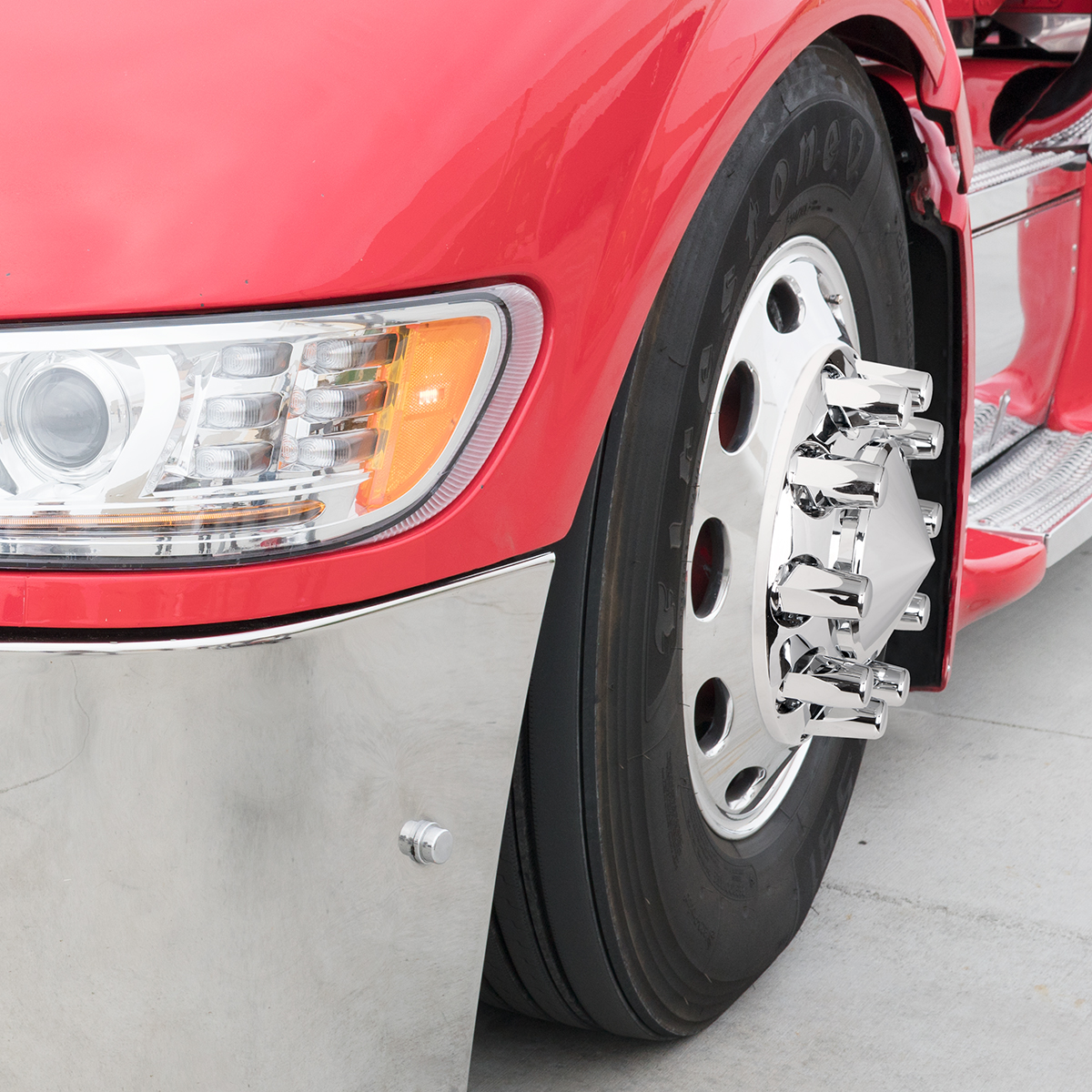 33mm X 3-1/4" Chrome Plastic Tall Classic Nut Covers - Push-On (60-Pack) - Thumbnail 4