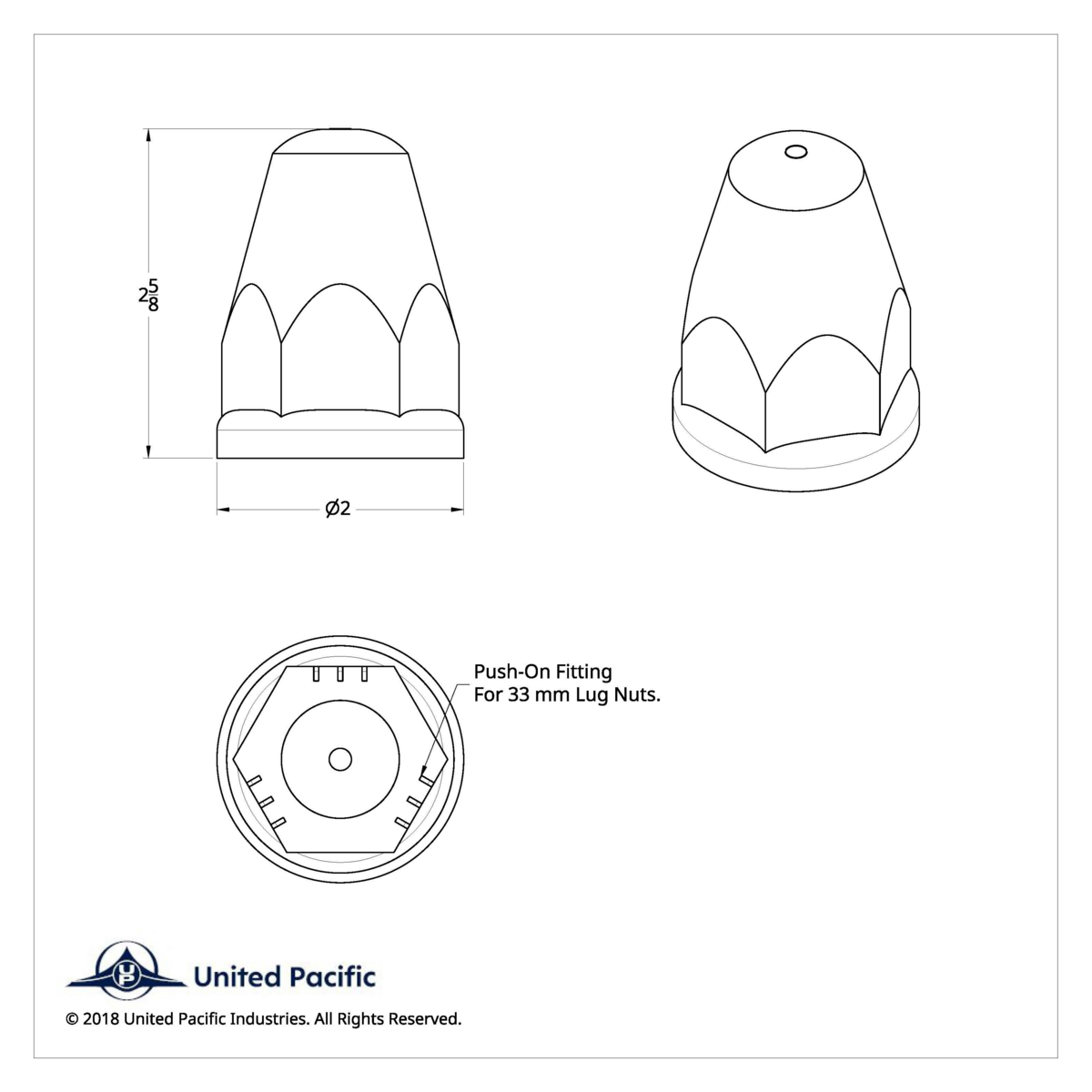 33mm X 2-5/8" Chrome Plastic Bullet Nut Covers With Flange - Push-On (Box of 20) - Thumbnail 11