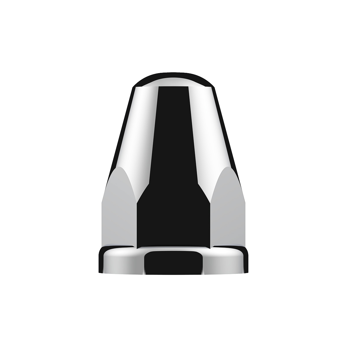 33mm x 2-5/8" Chrome Plastic Bullet Nut Cover With Flange - Push-On (Bulk) - Thumbnail 2