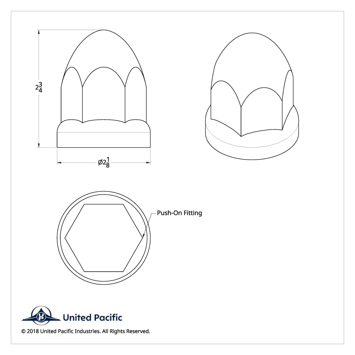1-1/2" x 2-3/4" Chrome Plastic Bullet Nut Covers With Flange - Push-On (20-Pack) - Thumbnail 7