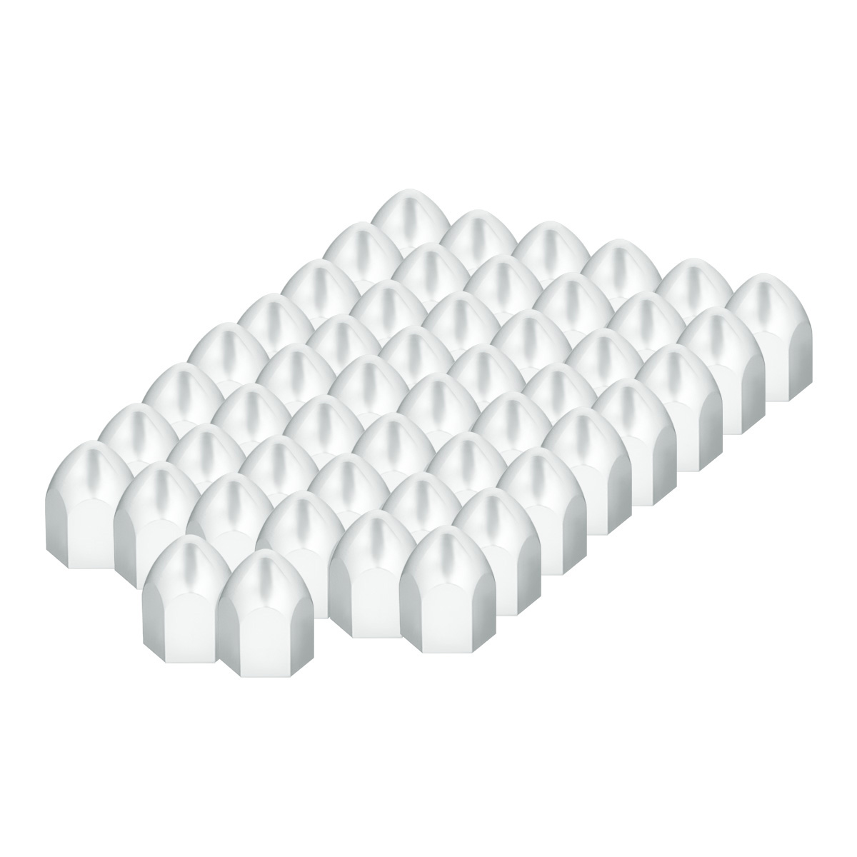 1" X 1 5/8" Chrome Plastic Bullet Nut Cover - Push-On (50-Pack) - Thumbnail 2