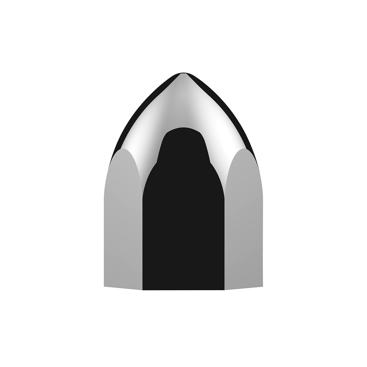 11/16" X 1-5/16" Chrome Plastic Bullet Nut Cover - Push-On - Thumbnail 2