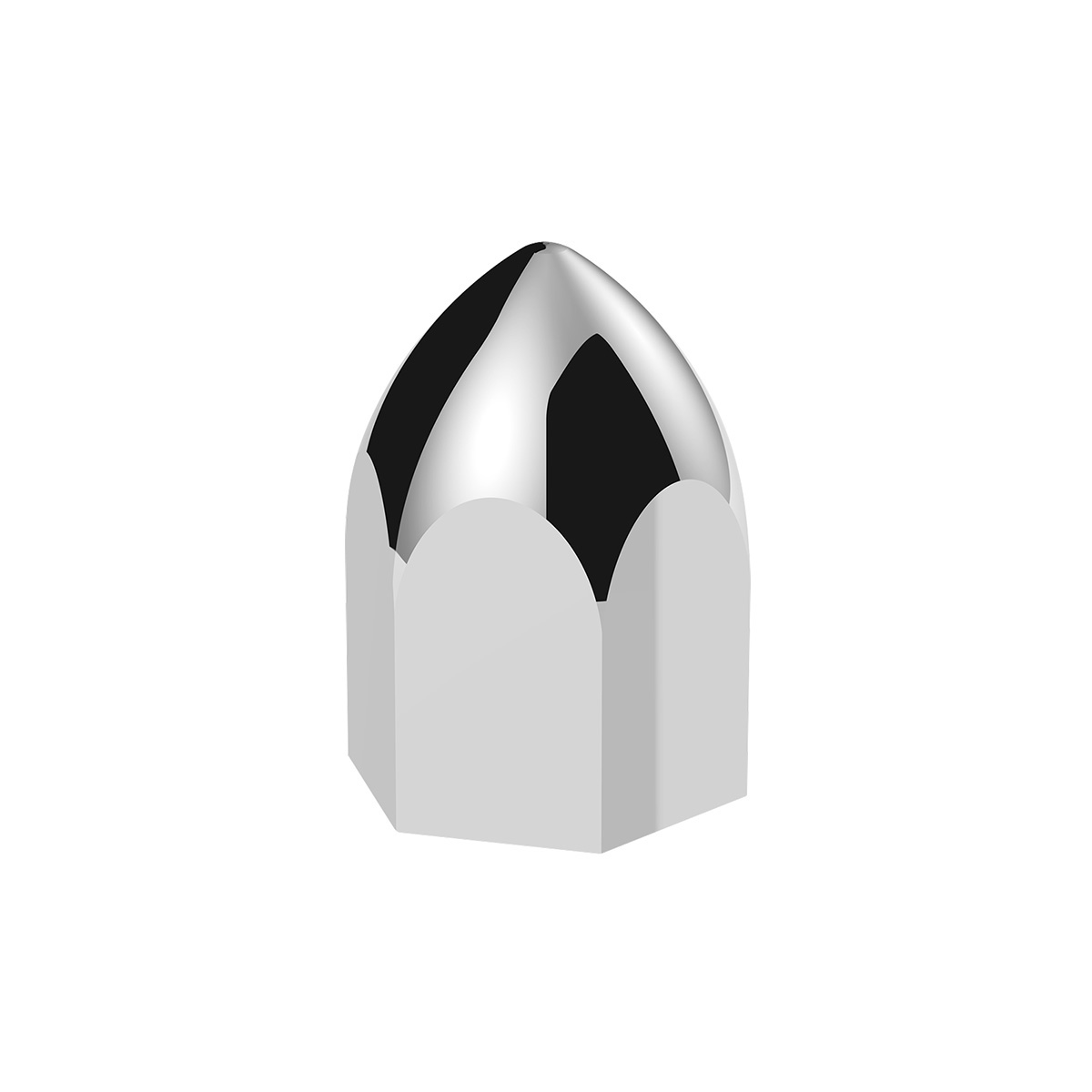 11/16" X 1-5/16" Chrome Plastic Bullet Nut Cover - Push-On (50-Pack) - Thumbnail 3