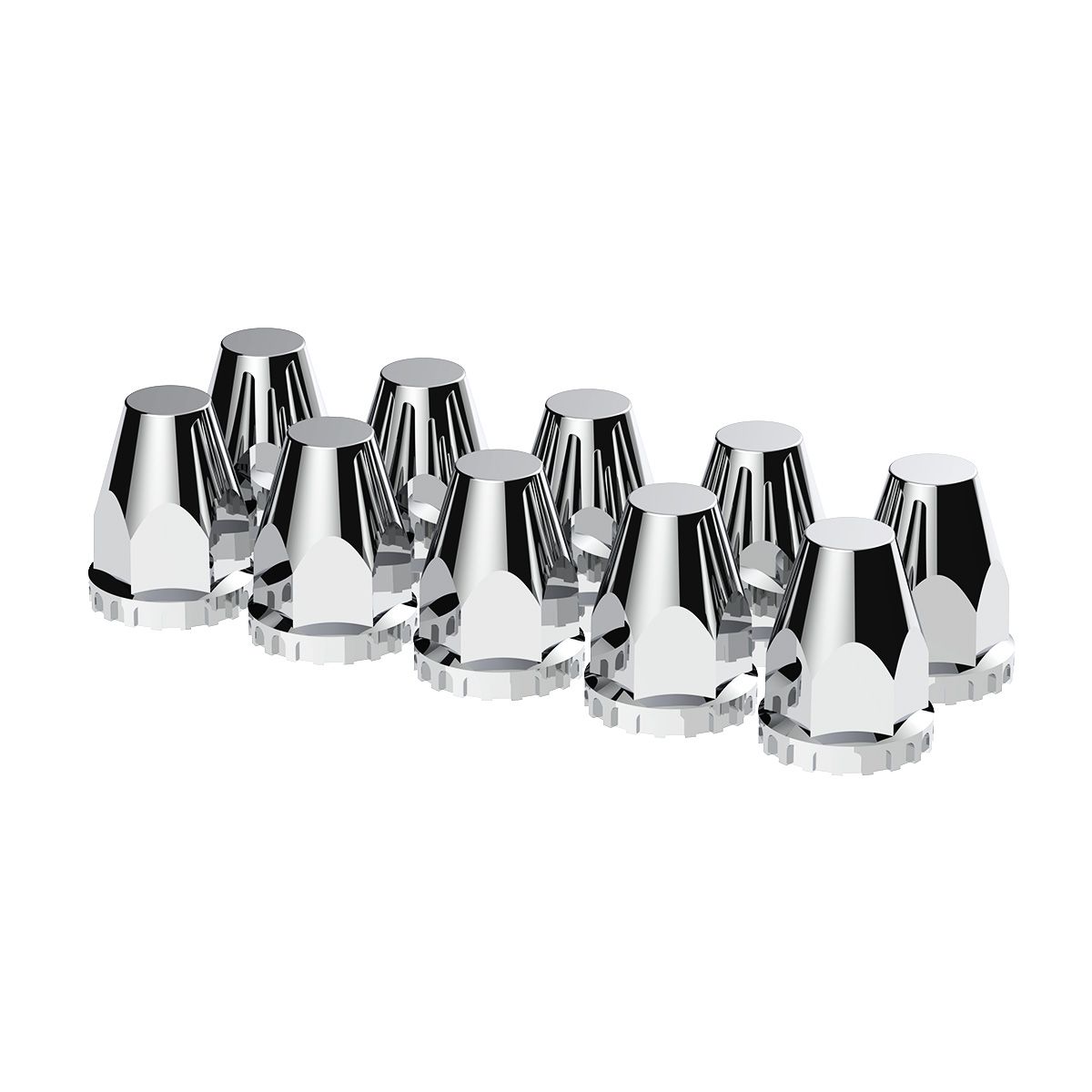 33mm X 2-3/4" Chrome Plastic Original Nut Covers - Thread-On (Box of 10)